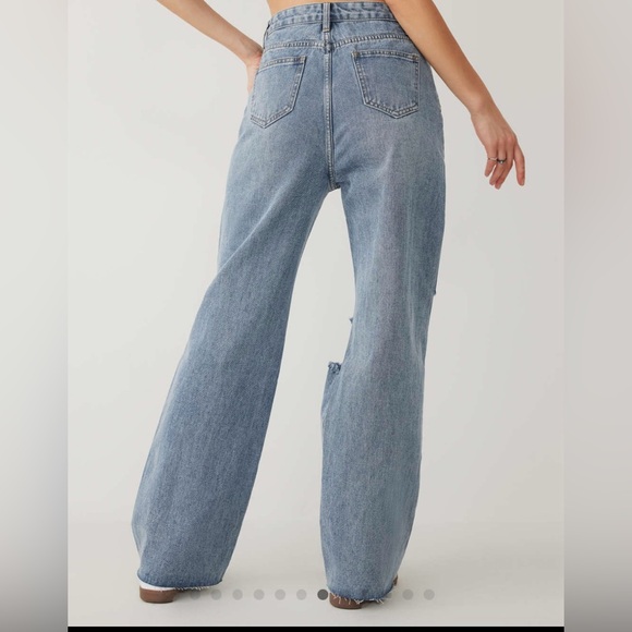 NWT Cider Women’s High‎ Rise Straight Leg Distressed Women's Denim Jeans 12 XL - Picture 3 of 10